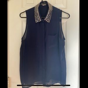 Studded Button Up Top